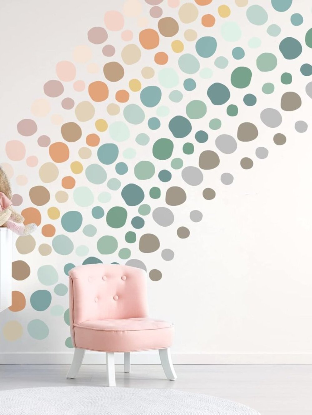 296 Pcs Polka Dots Wall Decal Boho Back to School Rainbow Playroom Wall Decor Gi